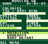 The home screen, with the Progress button at the bottom