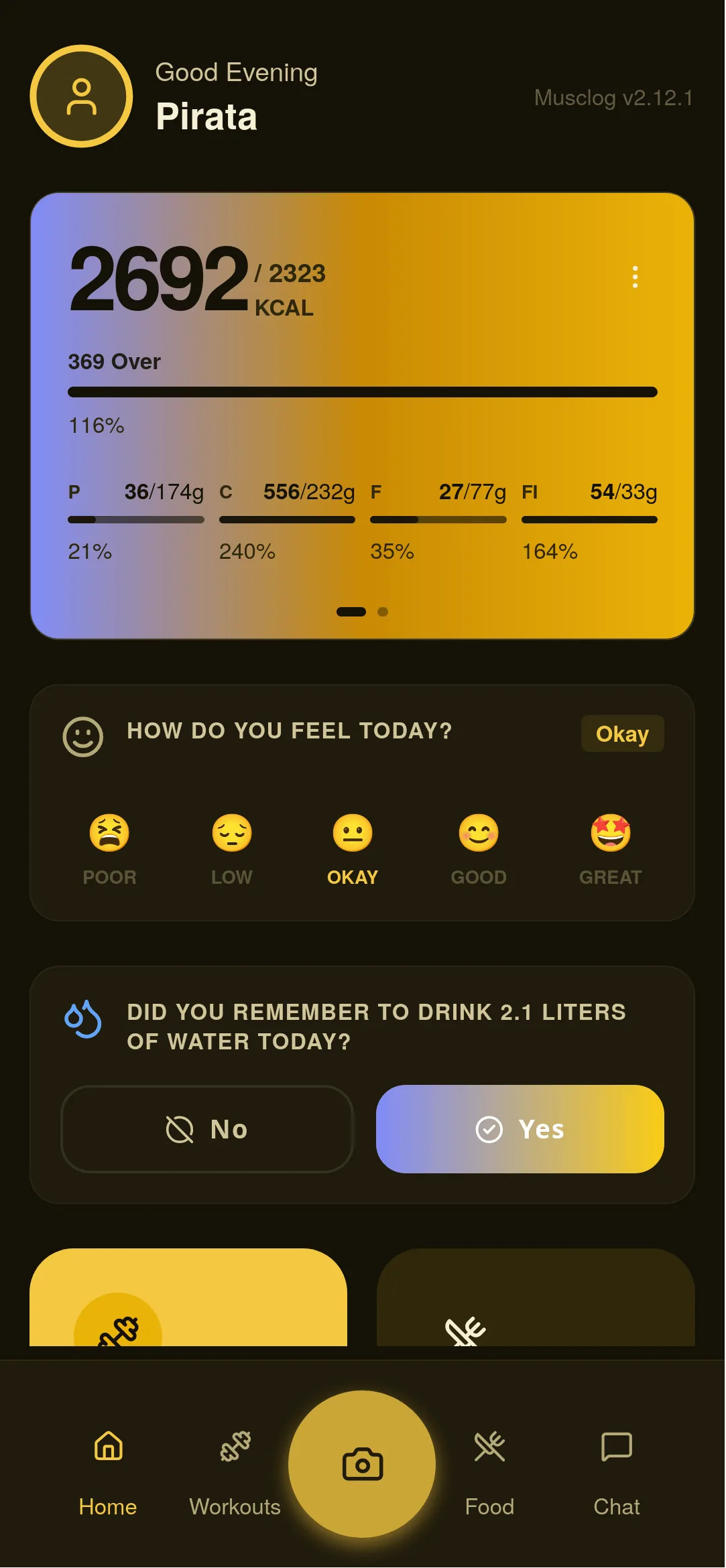 Kinetic Volt: a dark theme with a bright yellow summary card carrying dark ink