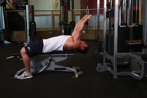 Lying Close-Grip Bar Curl On High Pulley